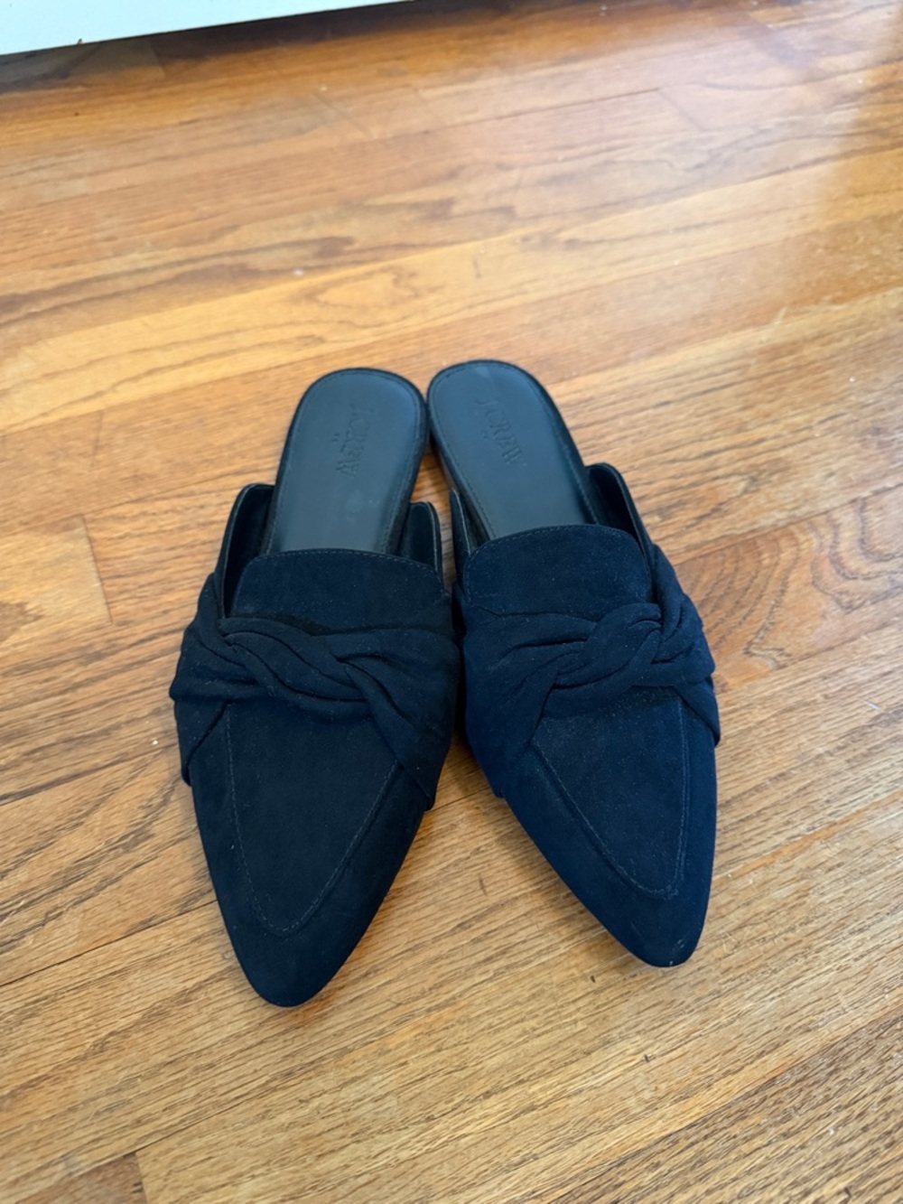 J Crew suede knotted mules